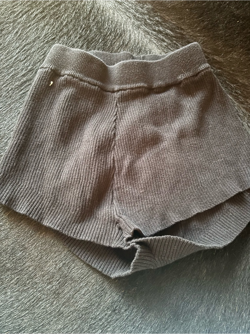 Edikted Black High-Waist Ribbed Knit Shorts